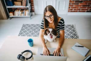 woman working from home