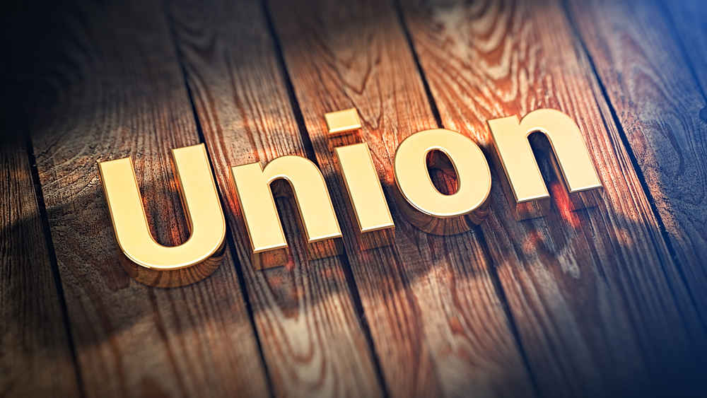 The word "Union" is lined with gold letters on wooden planks.