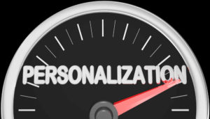 Personalization Speedometer Word 3d Illustration