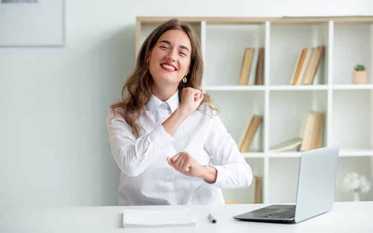 woman psyched about imis